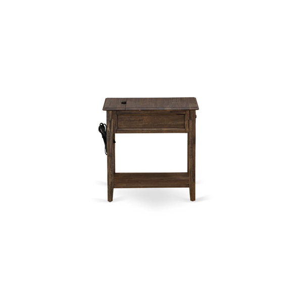 Red Barrel Studio® Katon Solid Wood End Table with Storage and BuiltIn